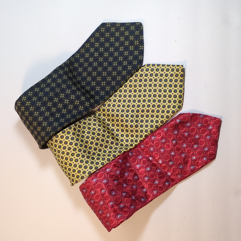 Designer Ties Bundle Lot Of Three (3) 100% Silk